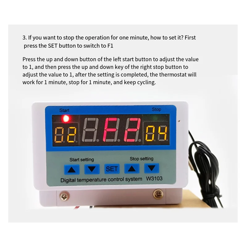AK51-Regolatore di temperatura digitale 220V Max 5000W Termostato digitale 30A da -19 a 99 ℃   Interruttore regolatore di temperatura XH-W3103