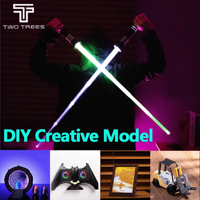 DIY Creative Model For Anycubic 3D Printing Lightsaber Interstellar Tunnel Wireless Charger Carousel Music Box Embossed Phoframe