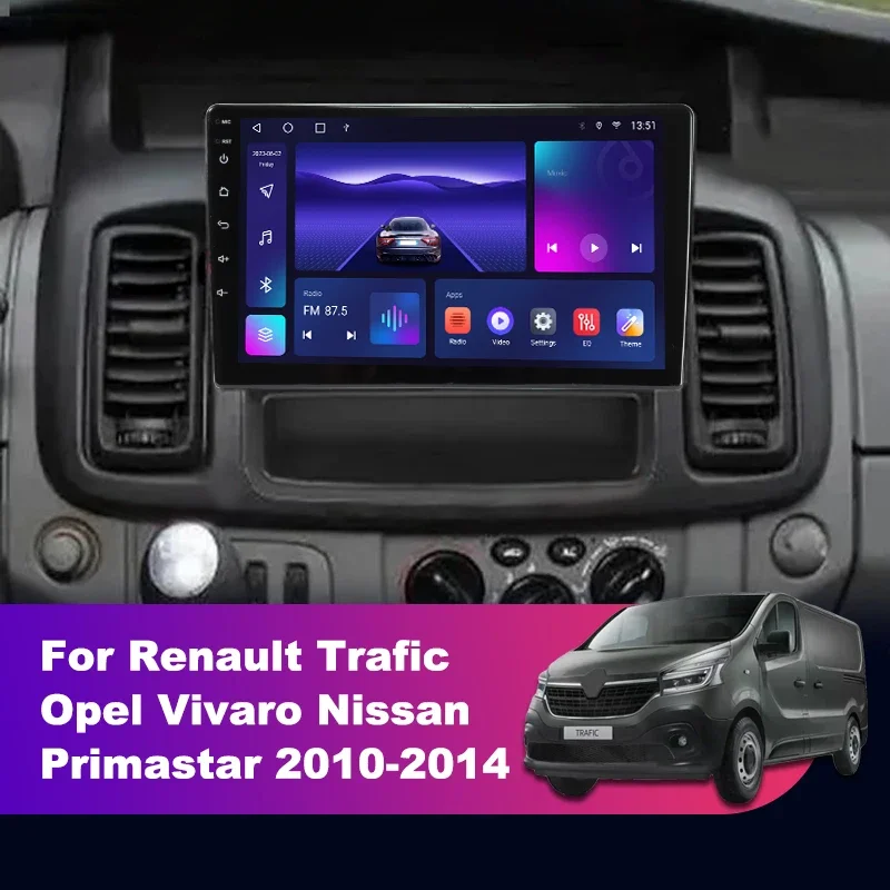 Autoradio Android 12, Navigation Stéréo, Carplay, Lecteur Vidéo, Limitation, Renault, Trafic, Opel, Vivaro, Nissan, Primastar, 2010-2014