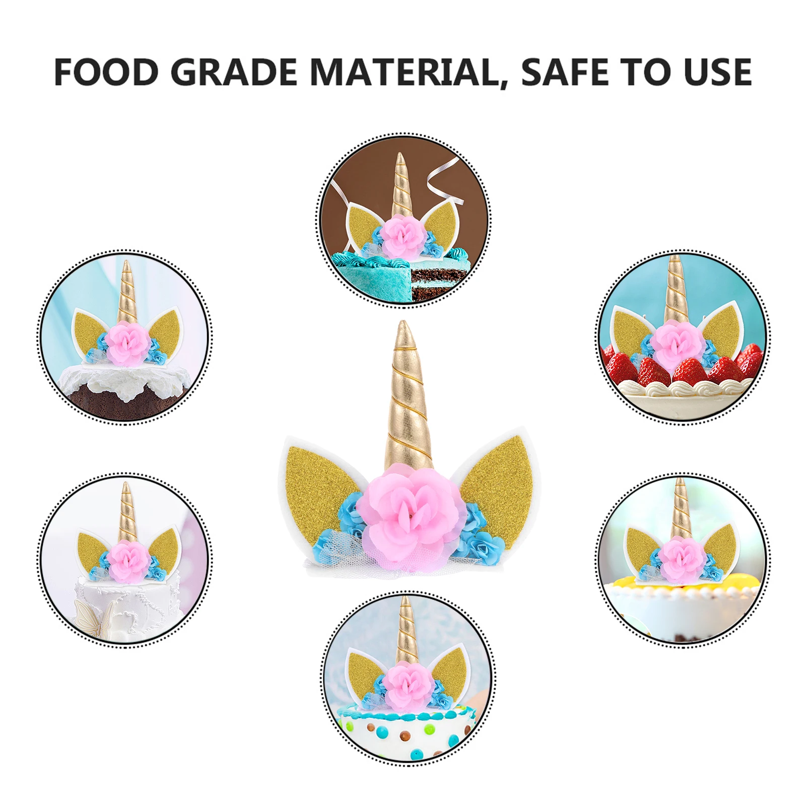 

Unicorn Cake Topper Decorations Beautiful Dessert Decoration Safe Material Photography Prop Child Party Cake Ornament