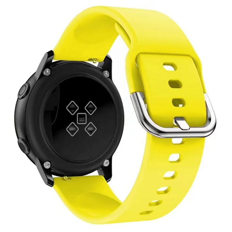 Zapasowy pasek na rękę do zegarka Samsung Galaxy active/2 20/22mm srebrna klamra z miękkiego silikonu