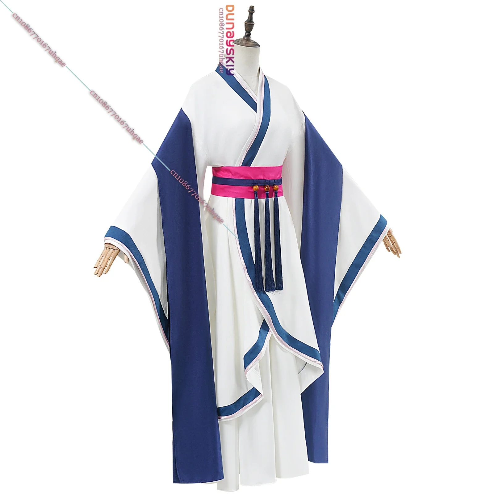 تأثيري أنيمي يوميات الصيدلي Maomao تأثيري ازياء الأزرق والأبيض Hanfu فساتين حريمي شعر مستعار غطاء الرأس أجزاء ل Hallowmas R