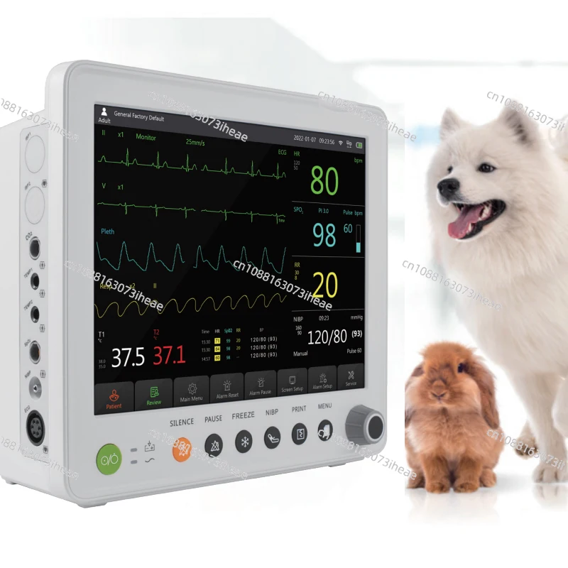 2024 New Type Animal Vet Multi Parameter Patient Monitor- CO2 Vital- Signs- Monitor-ing Harnesses Veterinary Monitor-