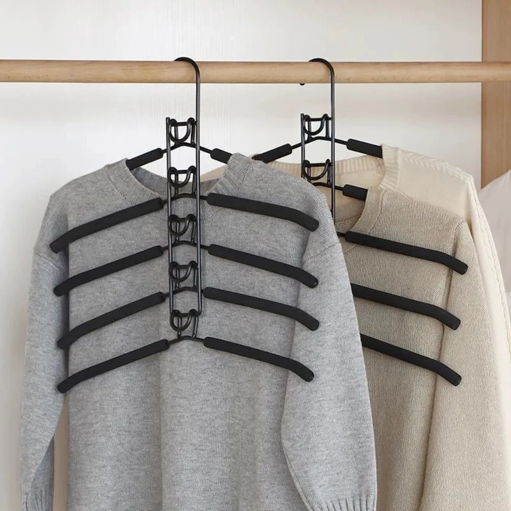 

New 5 Layer Clothes Hanger Space Saving Household Clothes Drying Rack Hanging Detachable Metal Clothing Hanger Home Gadgets