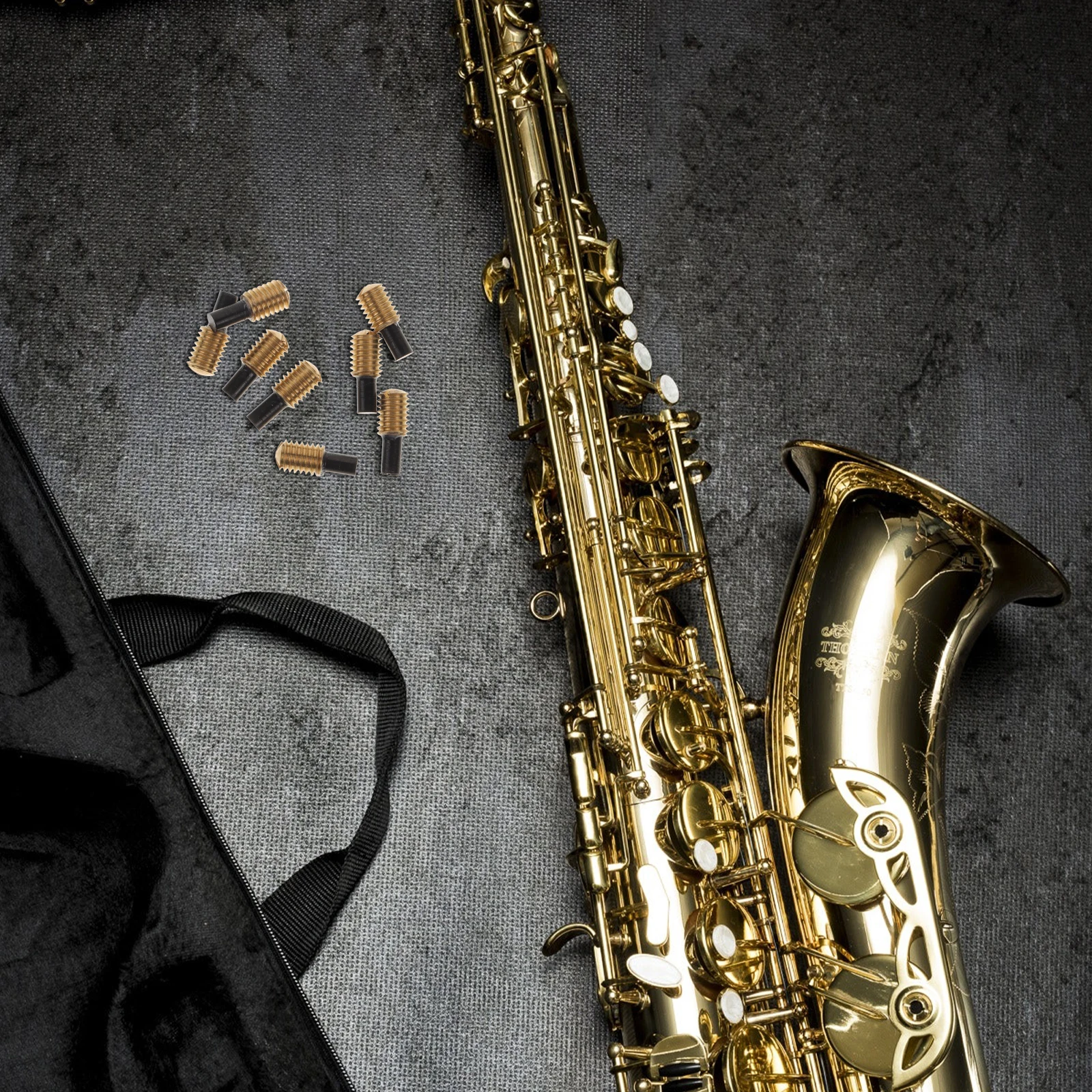 

8pcs Saxophone Copper Screws Durable Metal Repair Replacement Fixing Fasteners for Alto Mouthpiece Woodwind Instrument