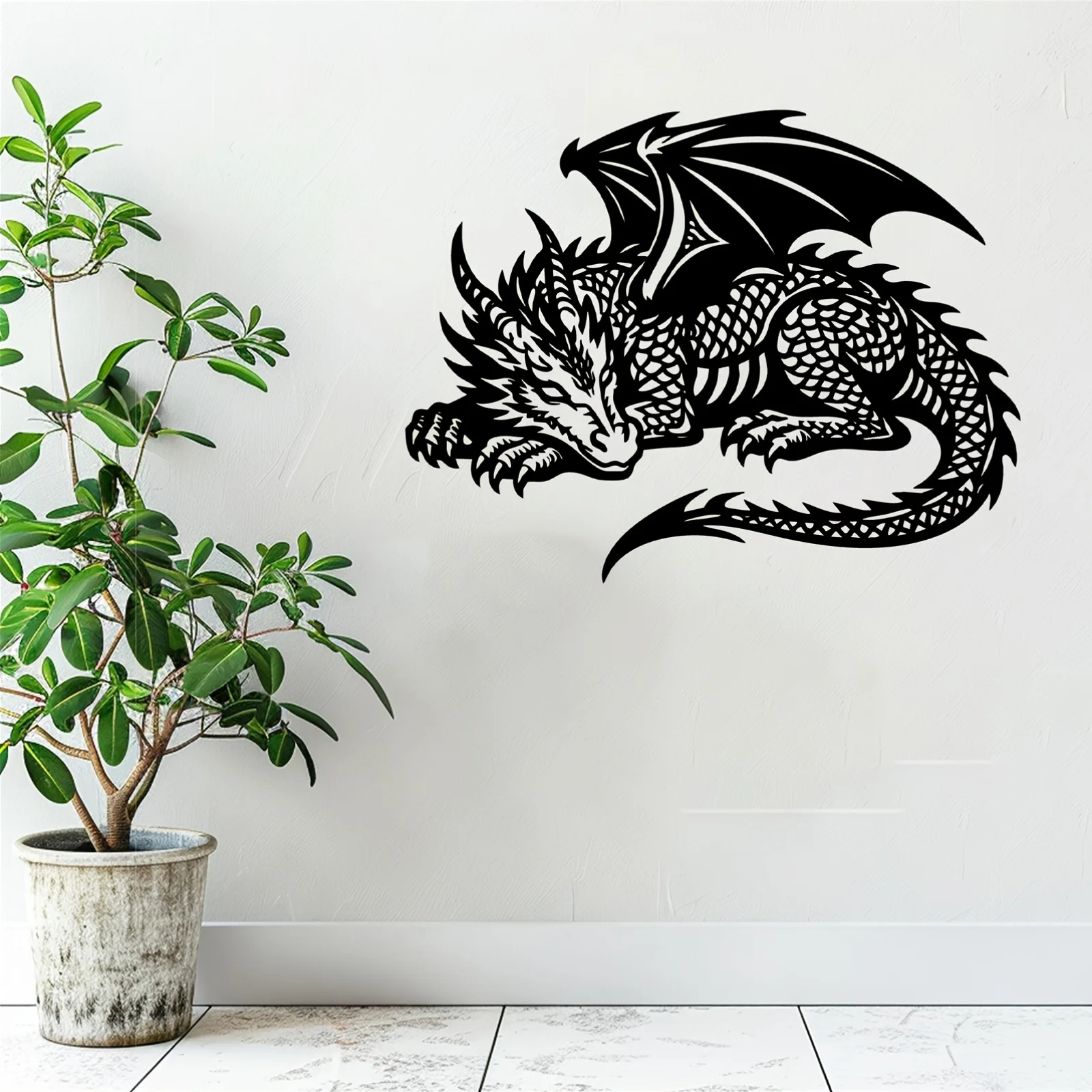 CIFBUY Iron Wall Art Dragon Metal Sculpture Rustproof Hanging Plaque Home Garden Decor Ornament