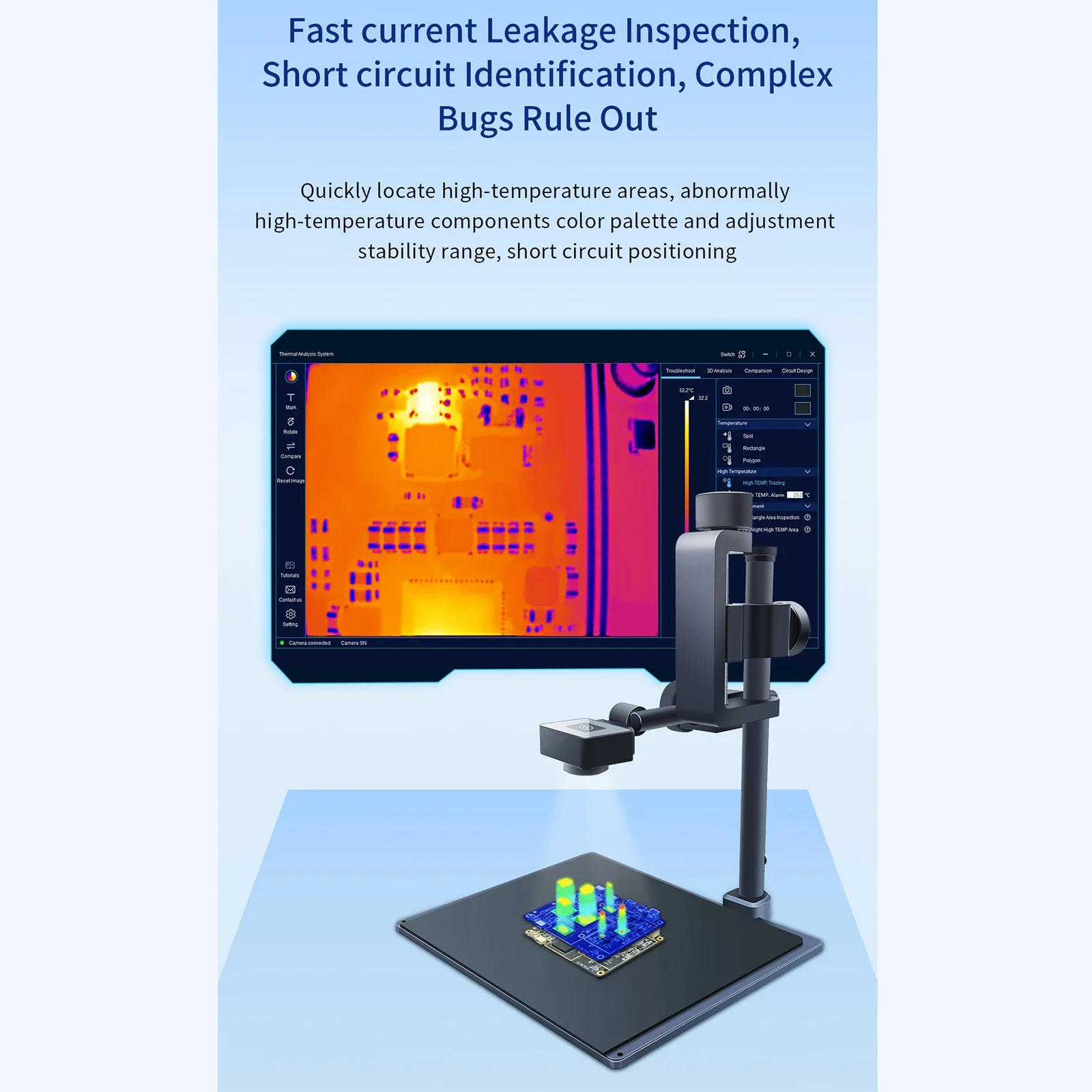 3D Infrared Thermal Imaging Analyzer Thermal Imaging Camera for Pcb Leakage Short Circuit Detection Check Tools