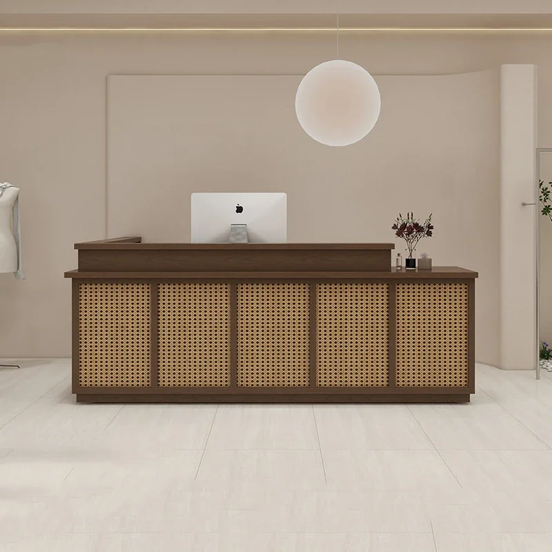 

wood computer Reception Desks Customer center design aesthetic Reception Desks drawers elegant muebles de cuarto salon furniture