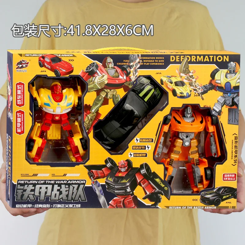 Juguetes para niños, robots transformables, coches, humanos, tanques, figuritas.