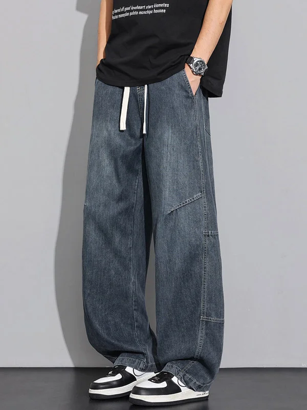 

Мужские джинсы American Sle Curved Knife: винтажные прямые широкие брюки для весны и лета, модные, легкие, дышащие, Lenzi