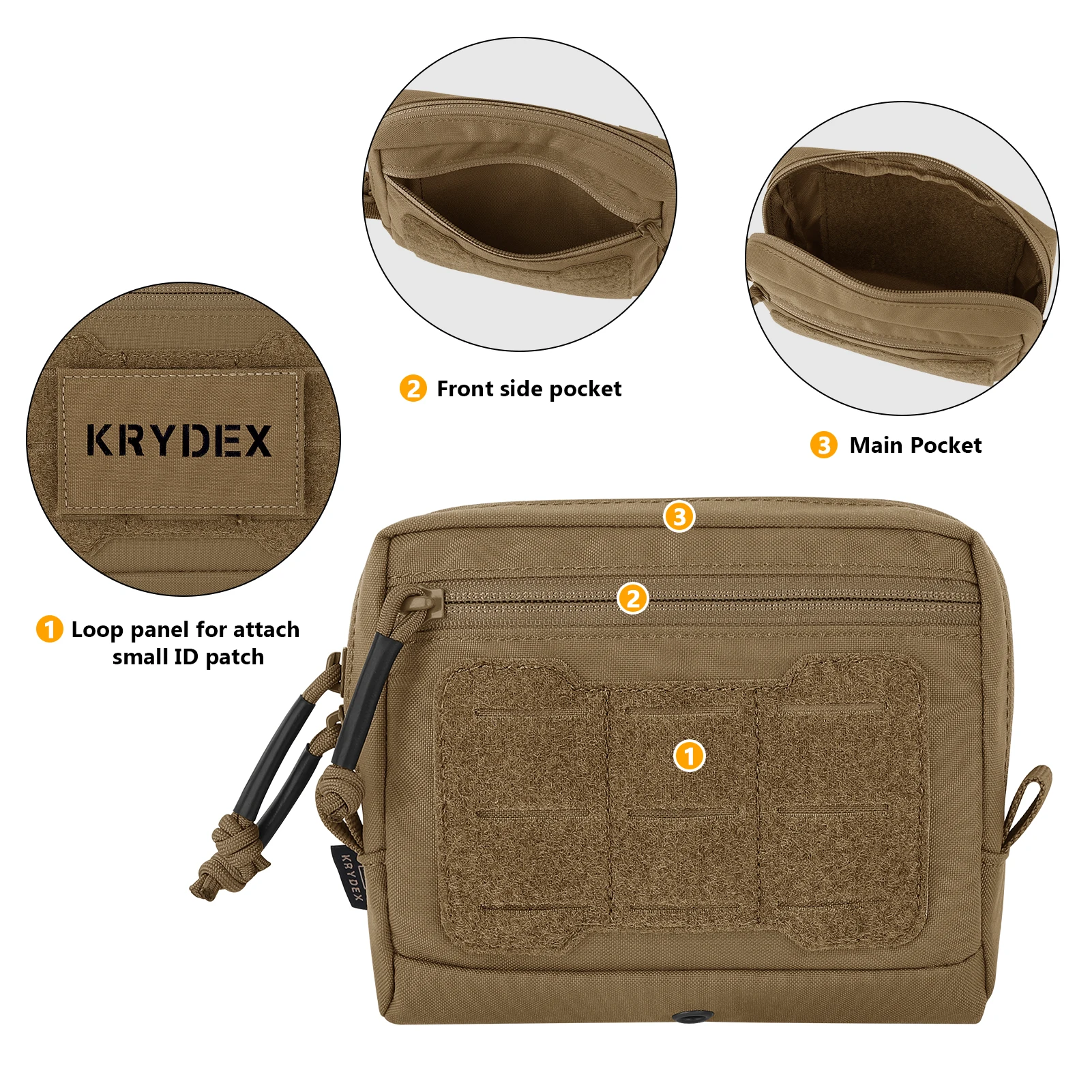 KRYDEX Tactical GP Pouch Utility EDC MOLLE Storage Bag General Purpose Tool Pouch For Chest Rig Vest Duty Belt Backpack