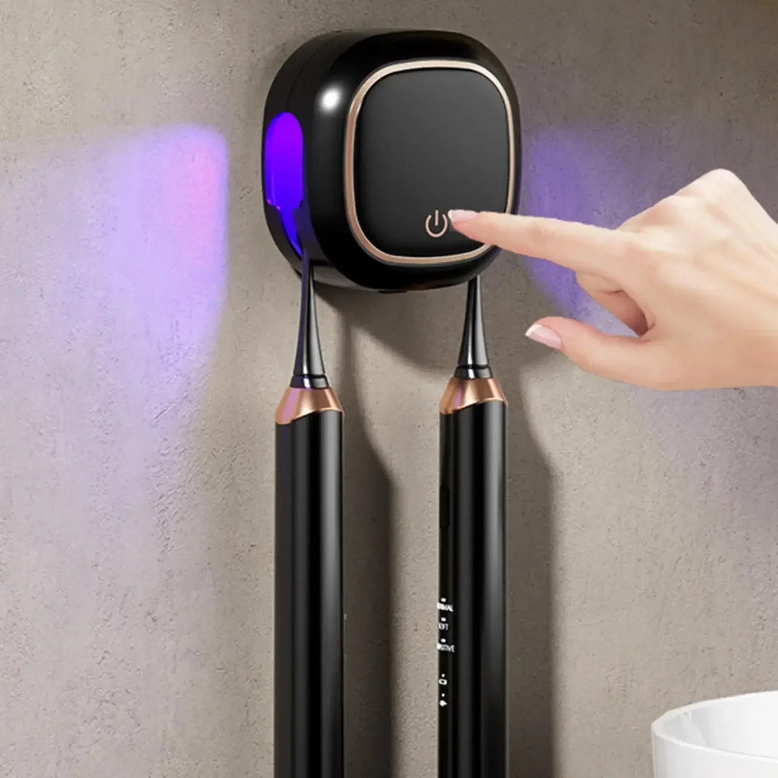 

Portable Rechargeable Wall Mounted Toothbrush Holder Cleaning Hot Air Drying Toothbrush Rack Toothbrush Cover for Home Bathroom