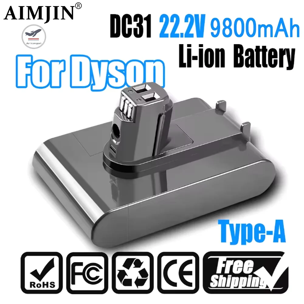 

DC31 For Dyson DC35, DC45 DC31, DC34, DC44, Animal, DC35 Animal,917083-01 NEW (Type A) 22.2V 9800mAh Li-ion Vacuum Battery