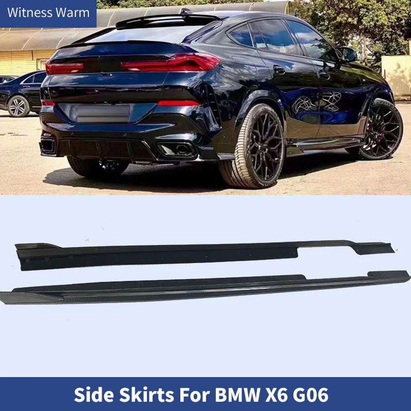 

Carbon Fiber Style Side Skirts Apron Lip for BMW X6 G06 2019-2021 Car Side Skirt Extensions Body Kits