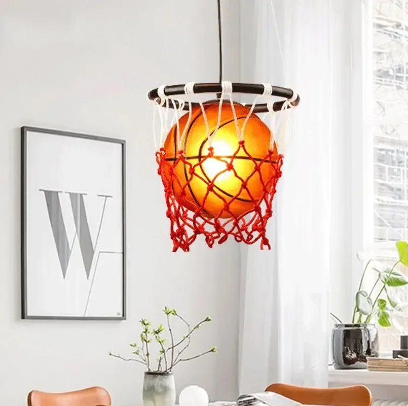 

Boys Basketball Droplights Children Kids Pendant Lights Fixture Nordic American Home Indoor Bed Room Living Room Hanging Lamp