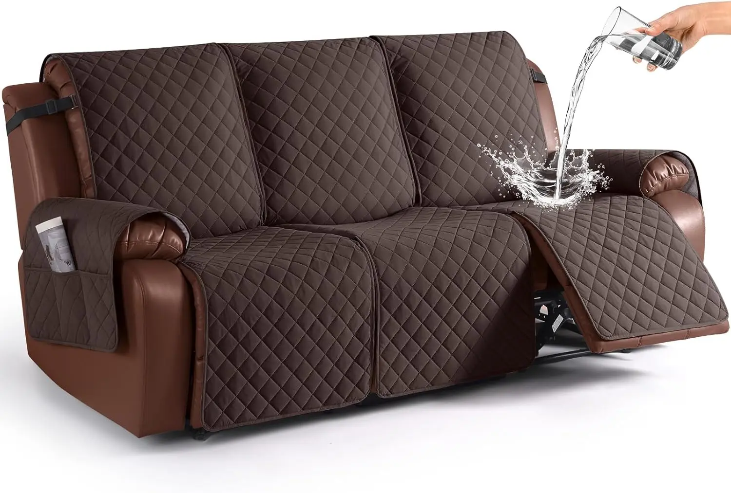 

Водонепроницаемый чехол для дивана-реклайнера, нескользящий защитный чехол для 3-местной мебели с эластичными ремнями, подходит для домашних животных и детей