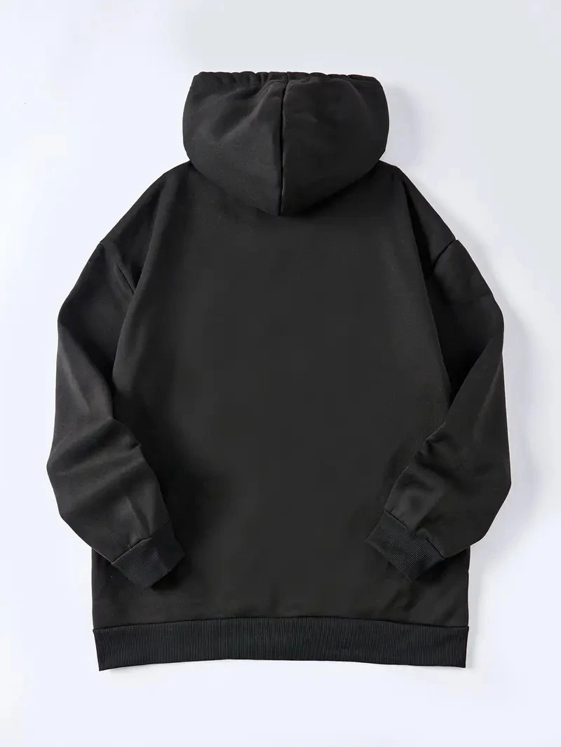Women's Spring and Autumn Printed Hooded Machine Washable Fashionable Sweatshirt