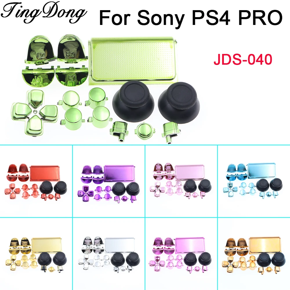 

1set chrome color D-pad touch tablet R1 L1 R2 L2 full set Direction Key full Buttons For Sony PS4 Pro JDS-040 JDM-040 Controller