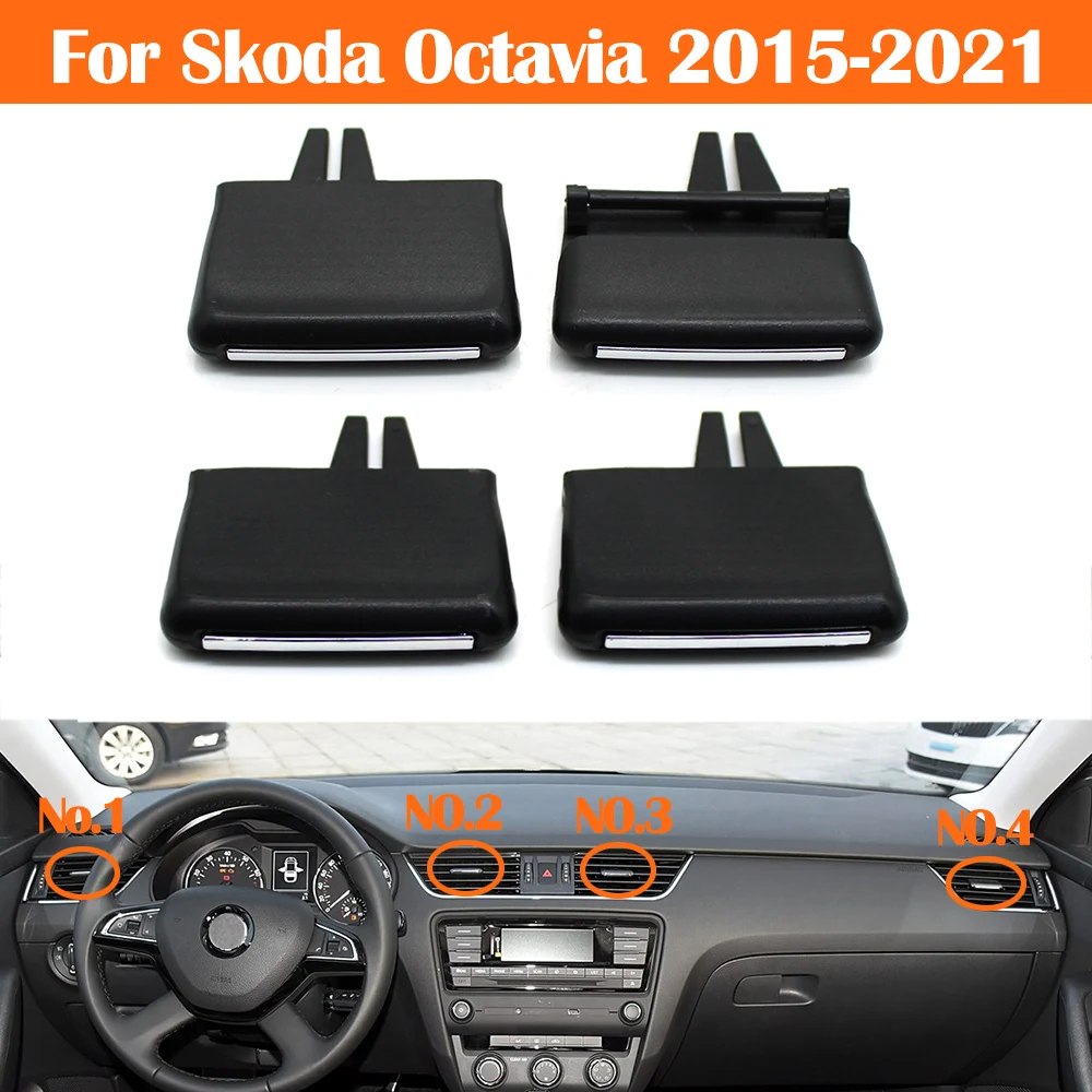 2/4PCS Front Left Right Air Conditioner Outlet AC Vent Grille Slider Clip Knob For Skoda Octavia 3 MK3 A7 RS Combi 2015-2021