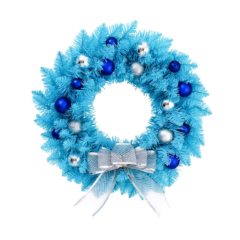 

DSA Christmas Wreath Blue Pointed Wreath Festive Window Scene Arrangement Door Hanging Christmas Decorations