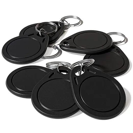 

30 PCS Keyfobs Tags RFID IC S50 Key Fob NFC Tags F08 Token Key Cards ISO14443A 13.56 MHz Black M1 Access Control Key Card
