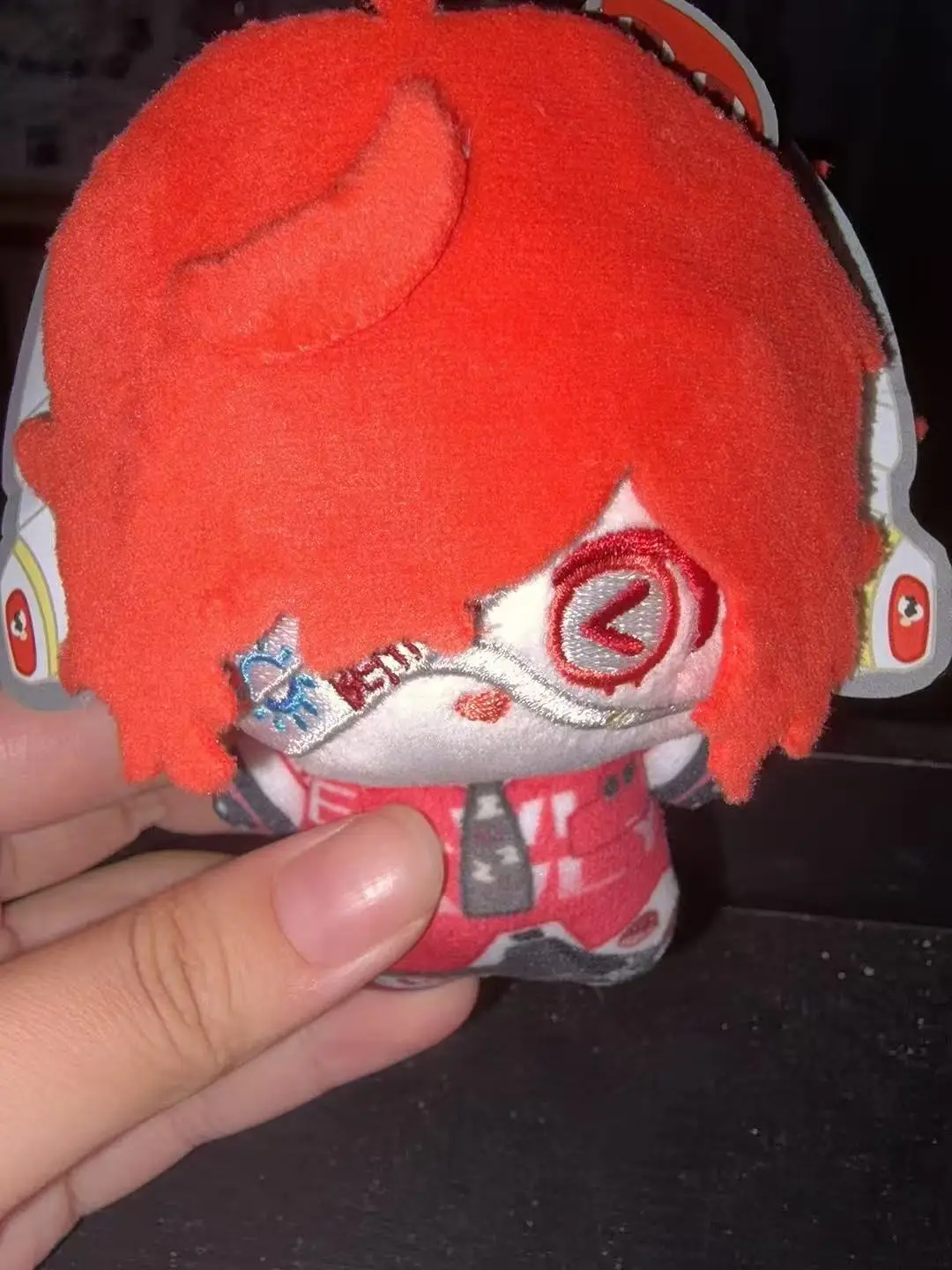 Stuffed Animals New Version Identity V X Red Bean Collab Fire Investigator 10cm Plush Doll KeychainSoft Dress Up Cotton Kid Gift