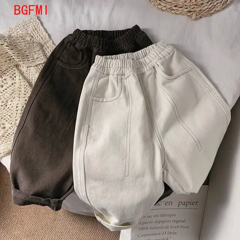 Children Open Wire Pants Spring Autumn New Casual Loose cotton baby girl Boys Wide-leg Pant Harem Pants 1-7Y Kid's Trousers 2-9Y