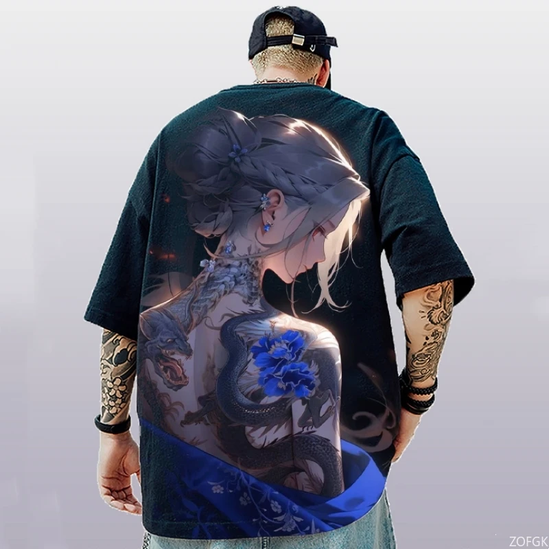 Nueva camiseta de manga corta con estampado 3d de chica bonita para hombre ، camisas de verano para hombre ،ropa غير رسمية