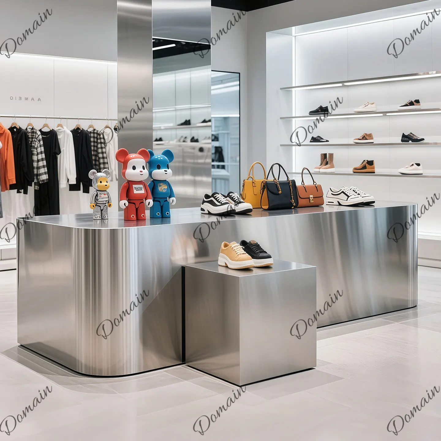 Clothing store Nakajima display table Stainless steel flower shop shopping mall shoe bag store decoration middle display table