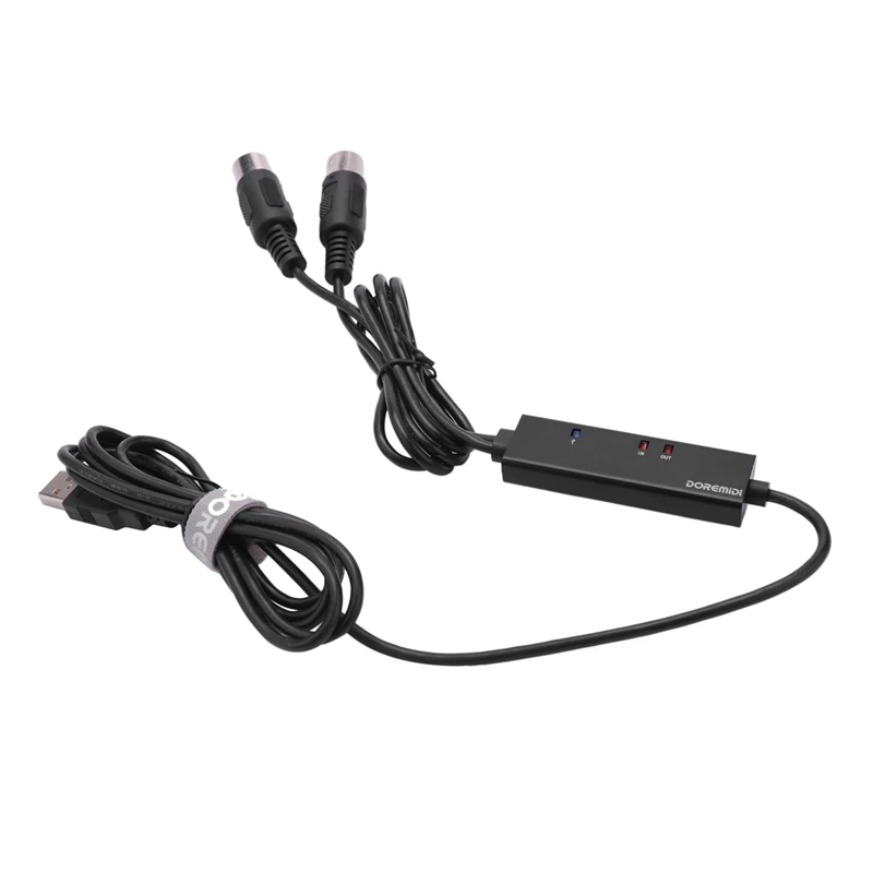 Doremidi MTU-10 MIDI เป็น USB สาย USB แปลง MIDI พร้อมไฟแสดงสถานะแสง FTP ชิปดำเนินการต่อ