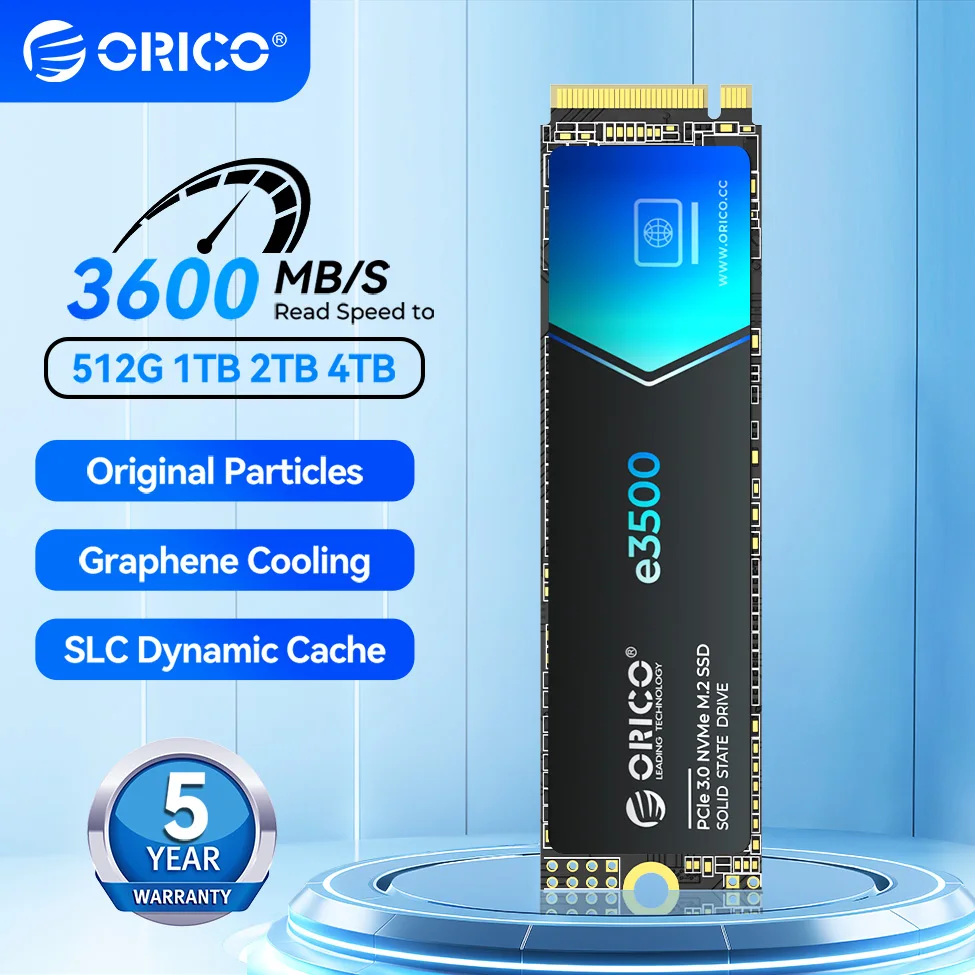 

ORICO M.2 2280 NVMe SSD 512GB 1TB 2TB M2 Hard Drive 3500MB/s PCIe Gen3x4 Internal Solid State Drive for Laptop Desktop 3D NAND