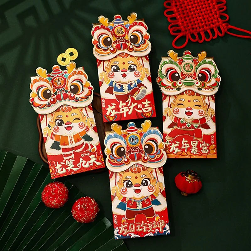 12Pcs Red Envelopes Chinese Red Envelope Lucky Money Envelope Kit Chinese New Year Red Envelopes, New Year Red Packet Set