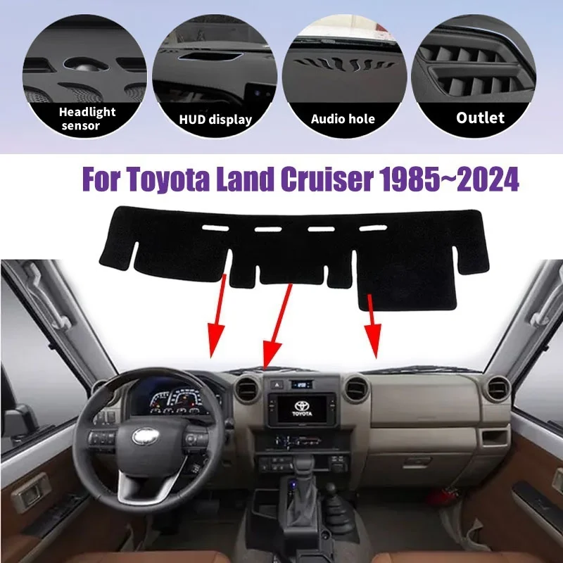 

For Toyota Land Cruiser J70 FJ170 1985~2024 Full-size SUV Pickup truck Car Dashboard Cover Mat Sun Shade Pads Interior Carpet