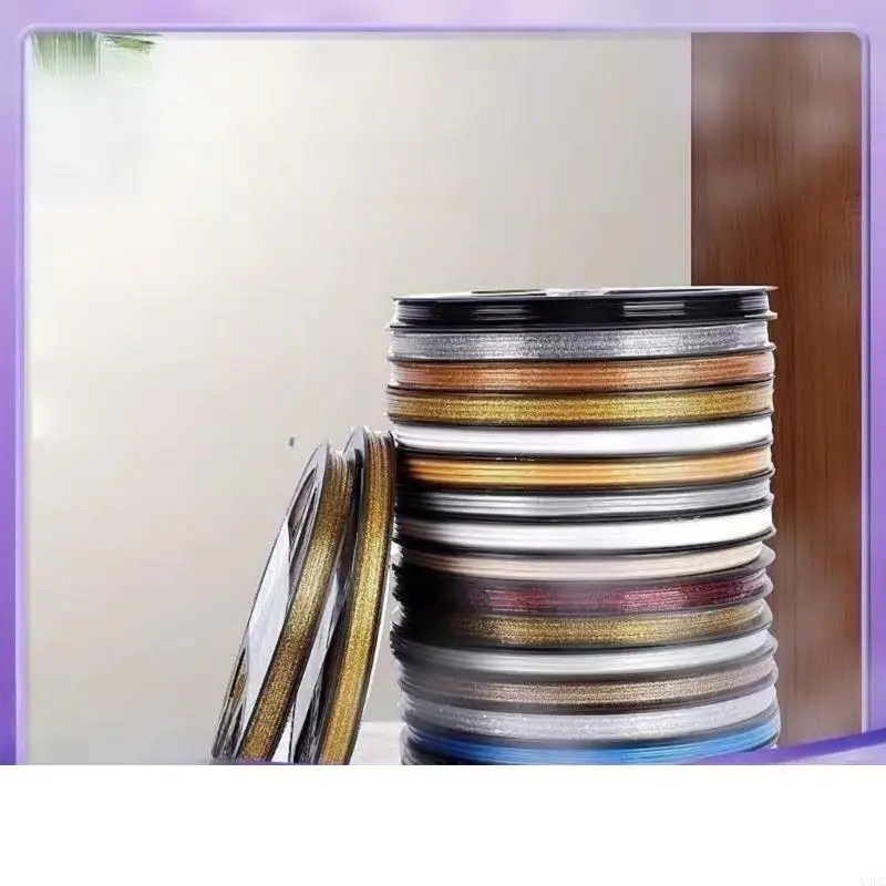 2Pcs Caulk Strips Moulding Trim Strips Decorative Sealing Sealant Tape for Toilet X3UC