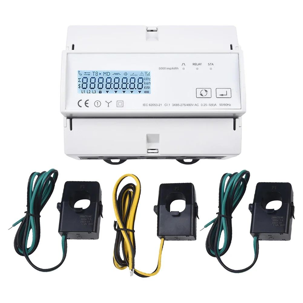 

126 X 98 X 80 Mm Bidirectional KWh Monitor Three Phase Energy Monitor Controller Remote Meter Reading Power Statistics
