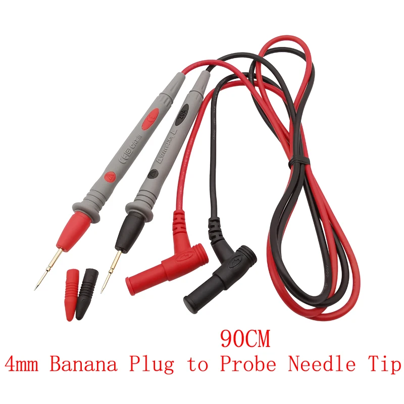1 Stück Universal-Multimeter-Messleitungen, 4 mm Bananenstecker auf Krokodilklemmen, 4 mm Bananenstecker/Testhaken/Sonde, Nadelspitze, Drahtkabel
