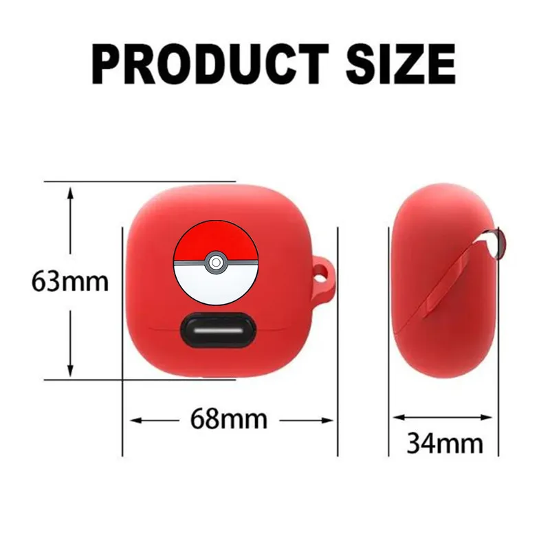 Potdemiel Pokemon 이어폰 케이스 Anker Soundcore Liberty 4 NC 실리콘 이어 버드 충전 박스 후크가있는 보호 커버