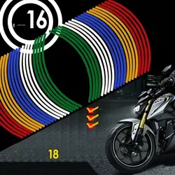 16 PCS 17 18 Inch Wheel Sticker Motorcycle Reflective Decals Rim Tape Strip For Suzuki Bandit 650S GSF1200 1500 650 GSR 600 750
