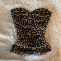 Leopard print tube tops streetwear urban aesthetic commuting retro sexy Y2K crop tops comfortabled casual cute women's tube tops