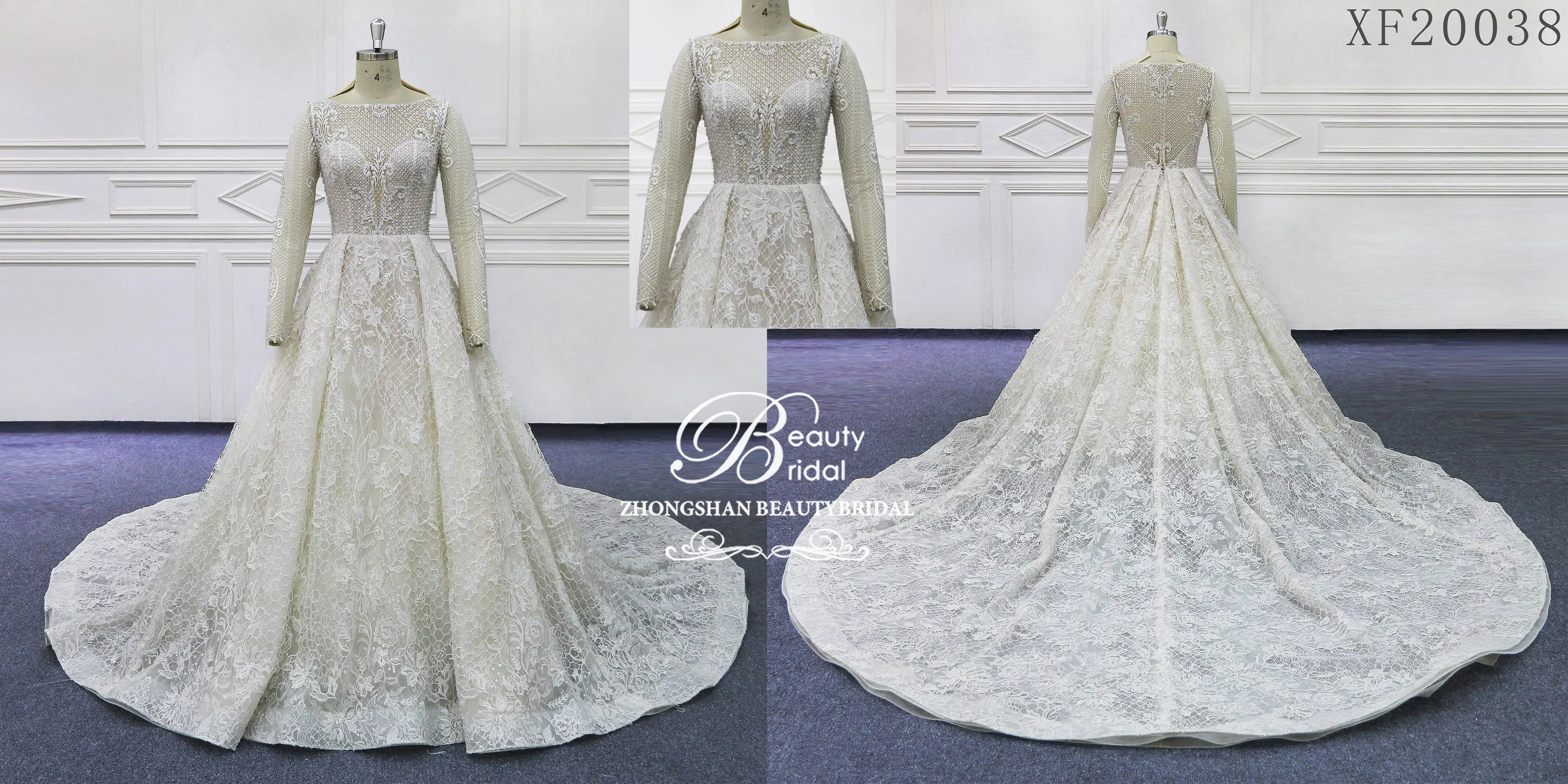 

2023WeddingDress LACE Custom Made Court Train SquareCollar Classic Womandress Bridal Arabic Romantic XF20003 Beautyfull