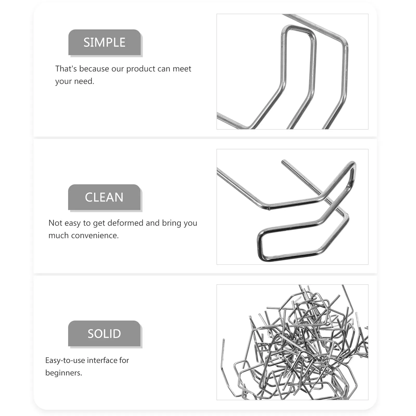 

100Pcs Hot Staple 0.8mm Car Bumper Repair Welding Rod Auto Stapler Plastic Welding Wire Vehicle Exterior Repair