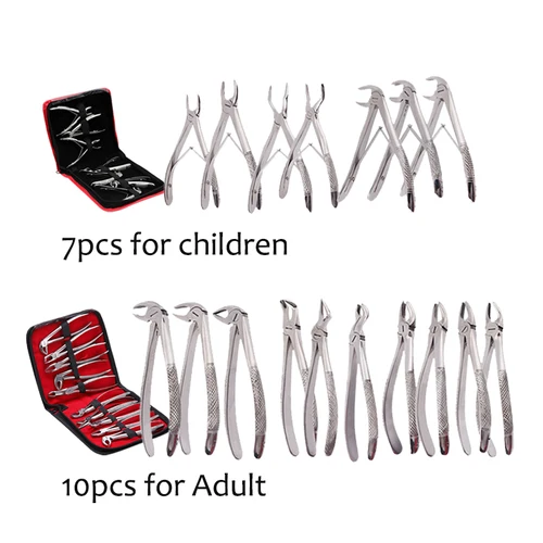Juego de pinzas para extracción de dientes para adultos/niños, juego de pinzas para extracción de dientes, herramientas dentales quirúrgicas, herramienta de odontología