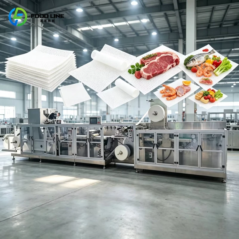 Customized High Speed Food Absorbent Pad Making Machine Production Line With Nonwoven And Pe Film For Meat Tray Direct Factory