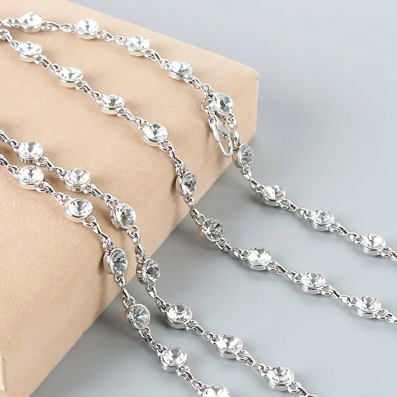 ผู้หญิงคริสตัลเอว High-end Handfeel Fine Diamond Inlay ตกแต่งแฟชั่นเรียงราย Rhinestone เข็มขัด