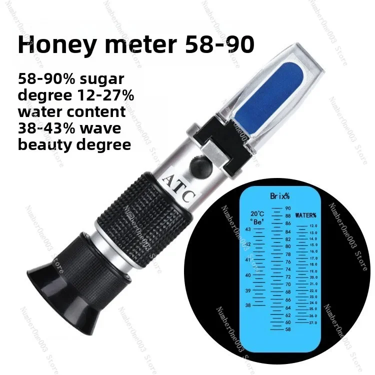 Handheld Refractometer Brix Meter for Honey Fruit Sugar Content Baume Analyzer