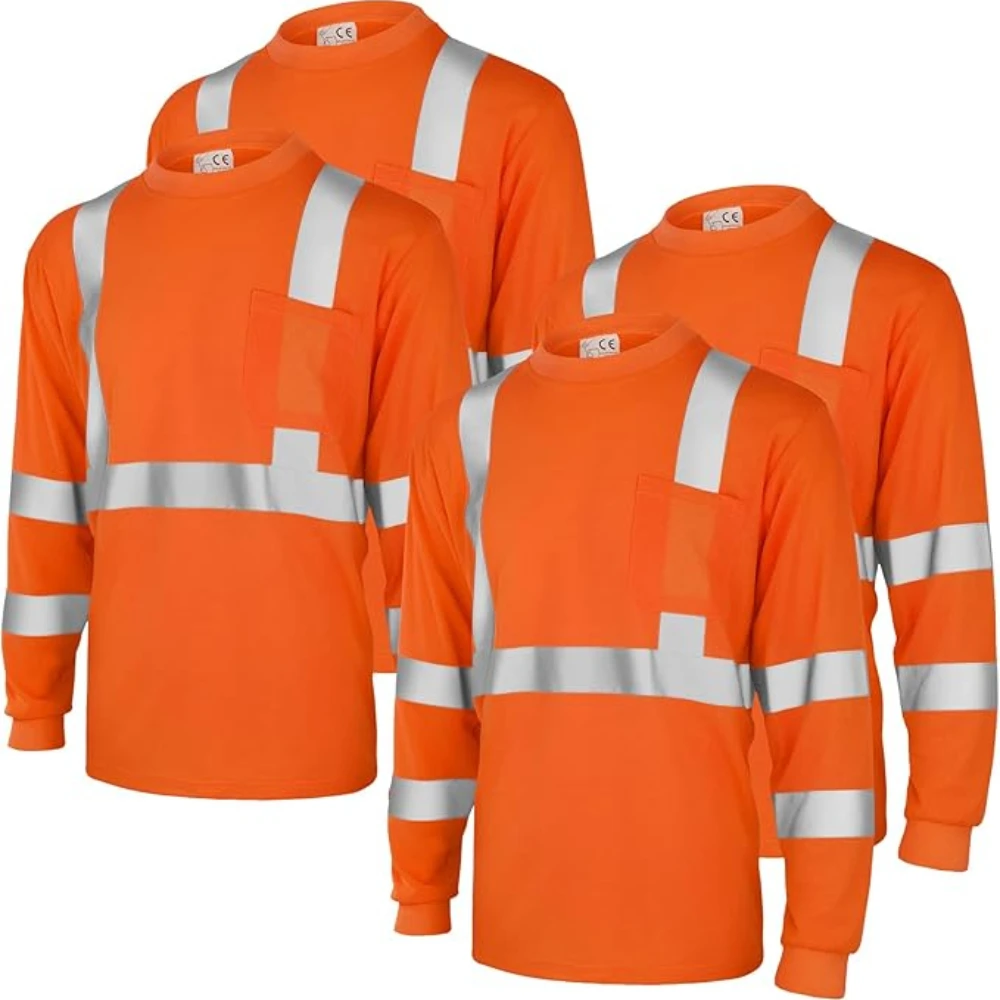 

Dazony Hi Vis T-shirt, High vVisibility Shirt Suitable For Men And Women's Work Safety Shirt, With Reflective Strips And Pockets