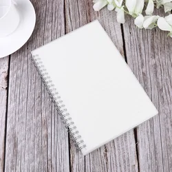 2 Pcs Dull Polish Notebook The Notebooks White Paper Spiral Minimalist Scrapbook Transparent Notepad