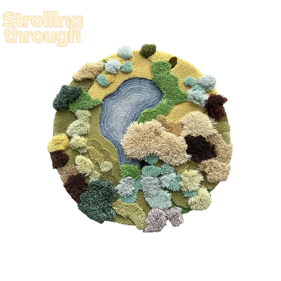 

Ковер Forest Secret Moss Carpet для гостиной, круглый, зеленый, премиум-класса, для кабинета, нерегулярной формы, для спальни, детский прикроватный ковер, утолщенный