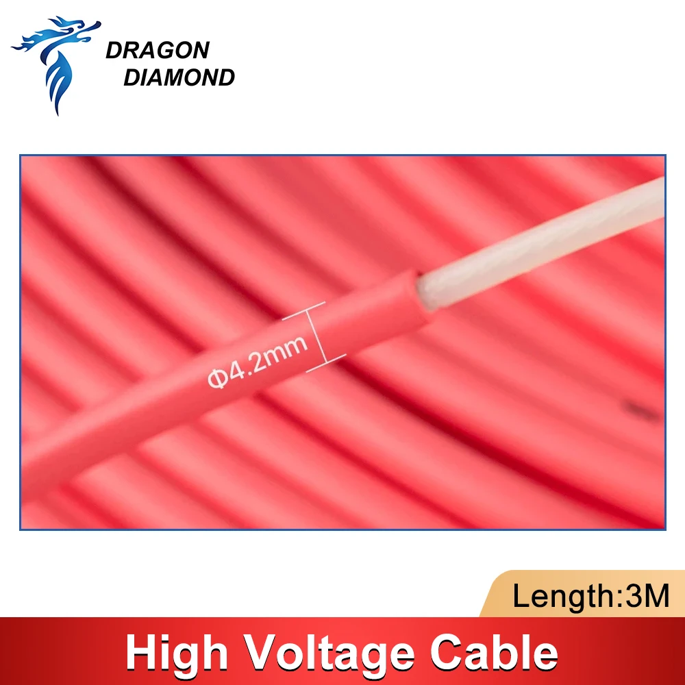 High Voltage Cable Red Positive Wire For CO2 Laser Power Supply and Tube For Laser Engraver Cutting Machine