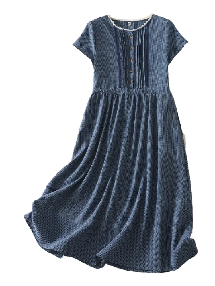 Ele puro algodão floral guarnição splice dr feminino verão emagrecimento a linha guarda-chuva saia ort sve casual dr